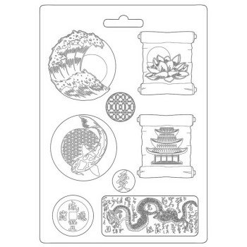 Молд Stamperia Soft Maxi Mould Plates, Sir Vagabond In Japan 21*29см