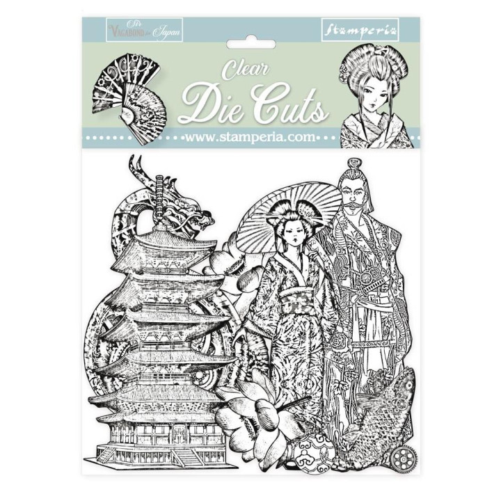 Висічки Stamperia Clear Die-Cuts Sir Vagabond In Japan Black & White