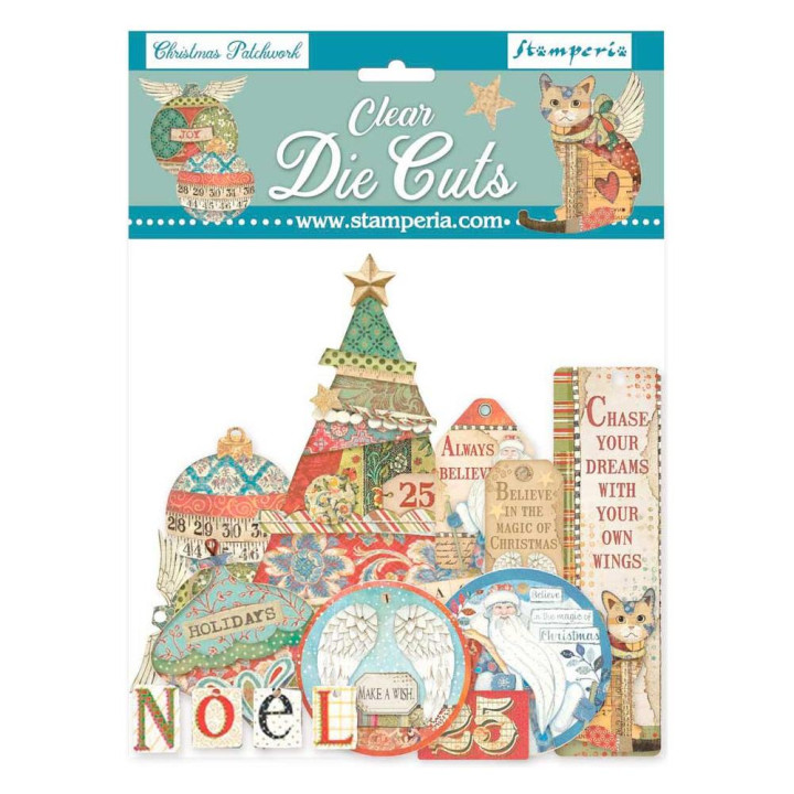 Висічки Stamperia Clear Die-Cuts Christmas Patchwork