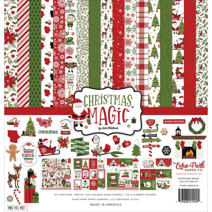 Набір паперу 30*30см Echo Park Christmas Magic 12/Pkg