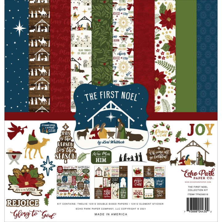 Набір паперу 30*30см Echo Park The First Noel 12/Pkg