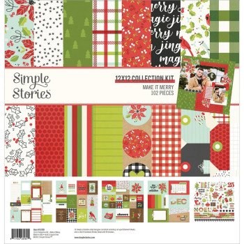 Набір паперу 30*30см Simple Stories Make It Merry 12/Pkg
