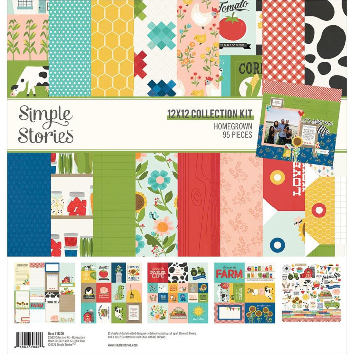 Набір паперу 30*30см Simple Stories Homegrown 12/Pkg