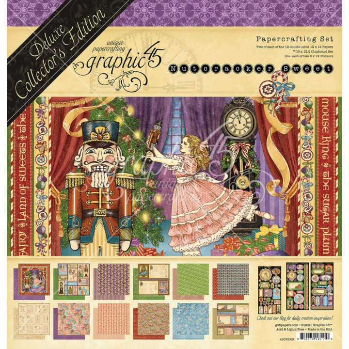 Набір паперу 30*30см Graphic 45 Deluxe Collector's Nutcracker Sweet 24/Pkg