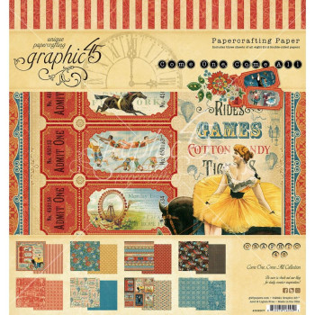 Набір паперу 20*20см Graphic 45 Come One, Come All! 24/Pkg