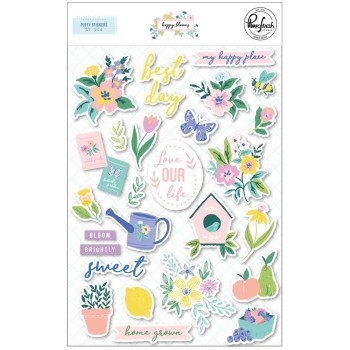 Наліпки Puffy Pinkfresh Studio Happy Blooms 27/Pkg