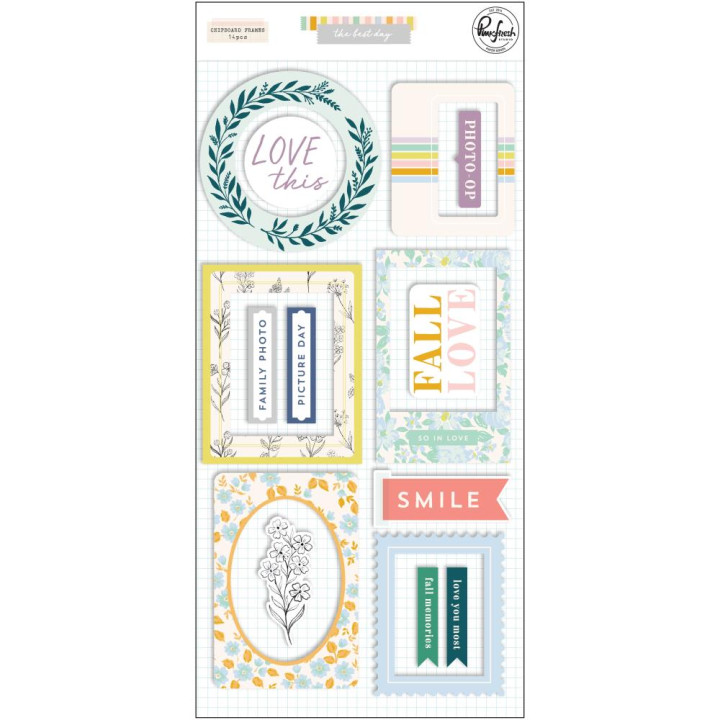 Наліпки Puffy Frames Pinkfresh Studio The Best Day 14/Pkg