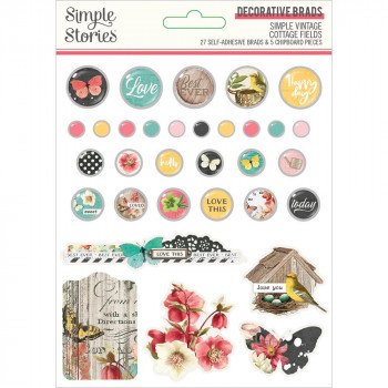 Брадси Simple Stories Simple Vintage Cottage Fields 32/Pkg