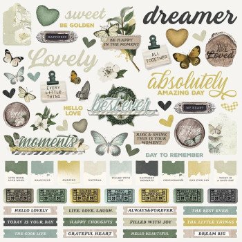 Наліпки Simple Stories Simple Vintage Weathered Garden Cardstock Stickers Elements 30*30см