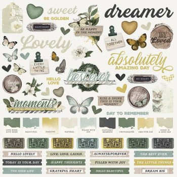 Наліпки Simple Stories Simple Vintage Weathered Garden Cardstock Stickers Elements 30*30см