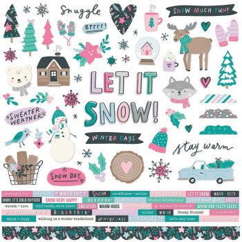 Наліпки Simple Stories Feelin' Frosty Cardstock Stickers Elements 30*30см