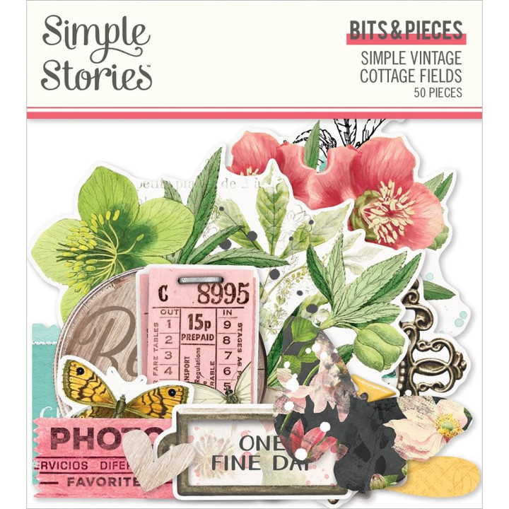 Висічки Simple Stories Simple Vintage Cottage Fields Bits & Pieces Die-Cuts 50/Pkg