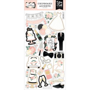  Наліпки з чіпборду Echo Park Wedding Accents15*33см