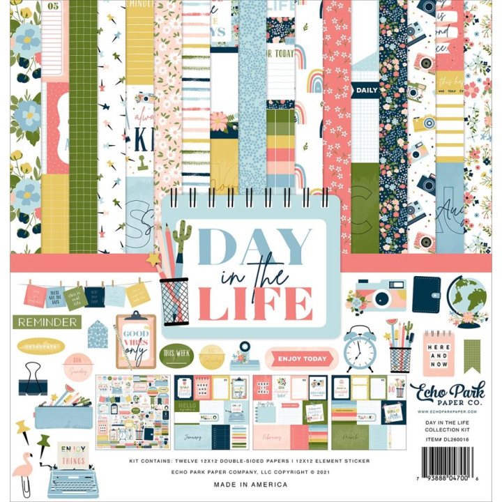 Набір паперу 30*30см Echo Park Day In The Life 12/Pkg