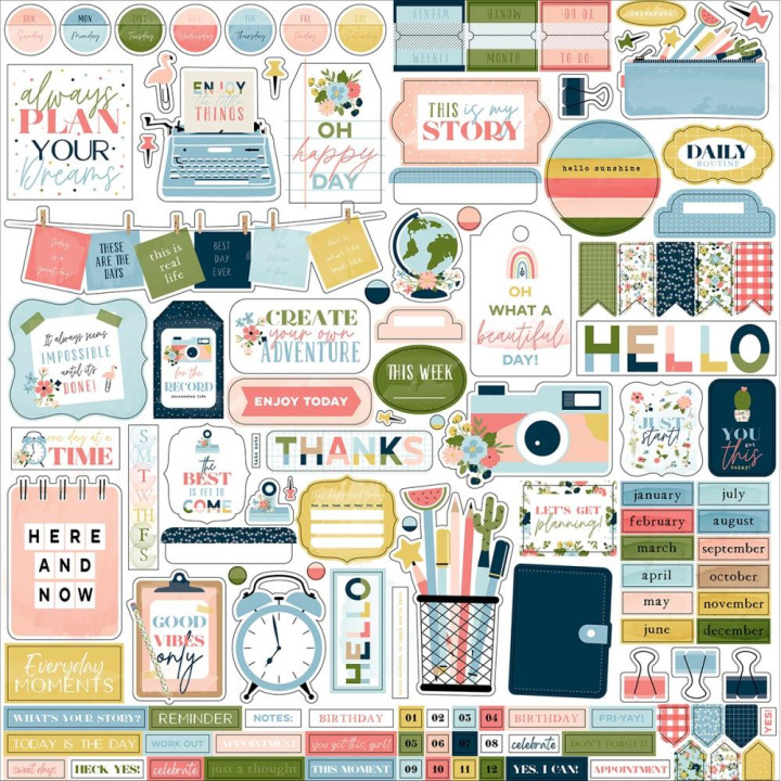 Наліпки Echo Park Day In The Life Cardstock Stickers Elements 30*30см