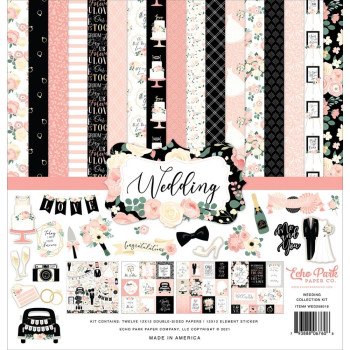 Набір паперу 30*30см Echo Park Wedding 12/Pkg