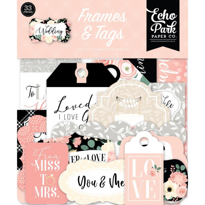 Висічки Echo Park Frames & Tags Wedding 33/Pkg