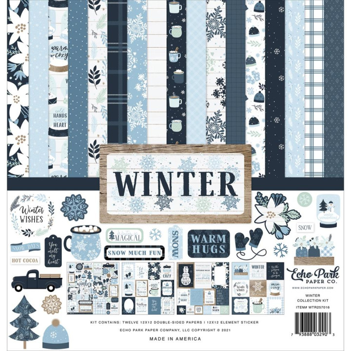Набір паперу 30*30см Echo Park Winter 12/Pkg