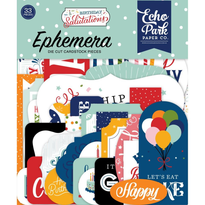 Висічки Echo Park Icons Birthday Salutations 33/Pkg
