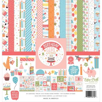 Набір паперу 30*30см Echo Park Birthday Girl 12/Pkg