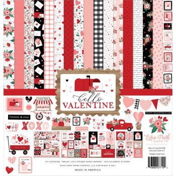 Набір паперу 30*30см Echo Park Hello Valentine 12/Pkg