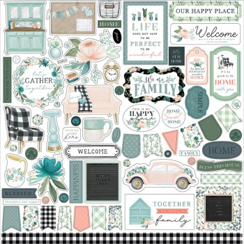 Наліпки Carta Bella Gather At Home Cardstock Stickers Elements 30*30см