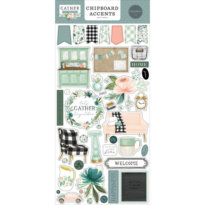   Наліпки з чіпборду Carta Bella Gather At Home Accents 15*33см
