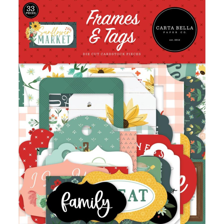 Висічки Carta Bella Frames & Tags Sunflower Market 33/Pkg