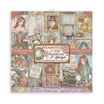 Набір паперу 30*30см Stamperia Lady Vagabond Lifestyle 10/Pkg