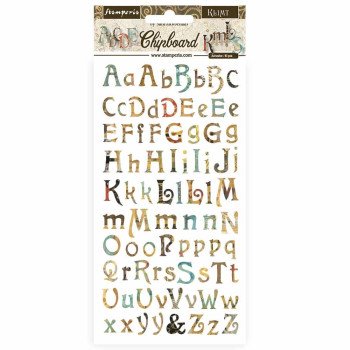 Чіпборд Stamperia Alphabet Klimt 15*30см