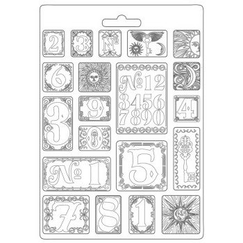 Молд Stamperia Soft Maxi Mould Numbers, Alchemy 21*29см