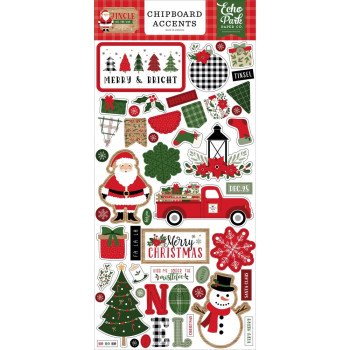  Наліпки з чіпборду Echo Park Jingle All The Way Accents 15*33см