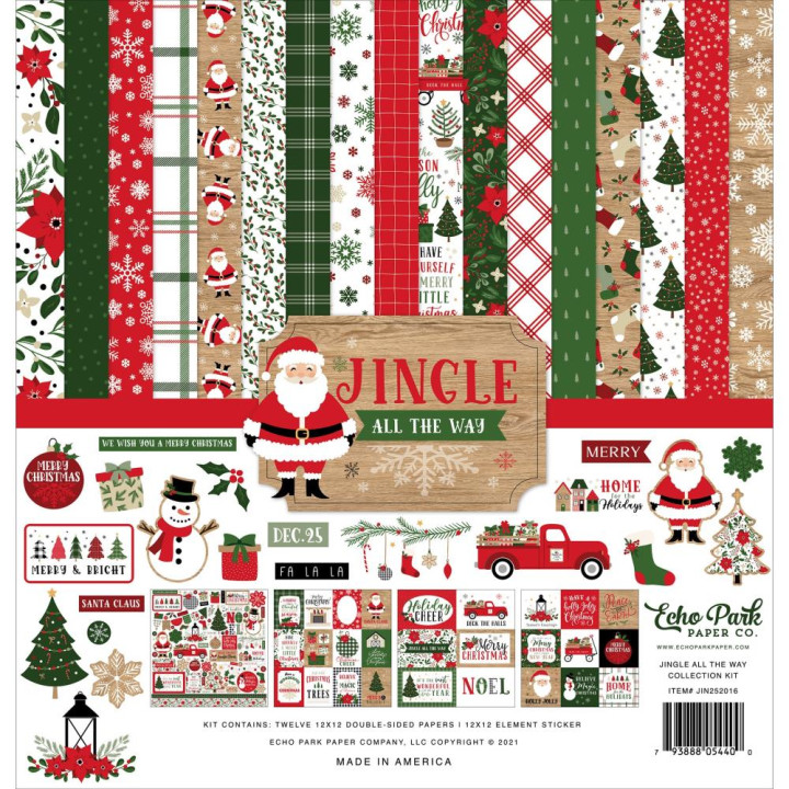 Набір паперу 30*30см Echo Park Jingle All The Way 12/Pkg