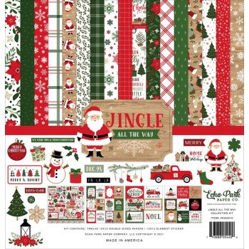 Набір паперу 30*30см Echo Park Jingle All The Way 12/Pkg
