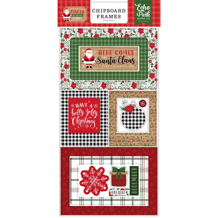  Наліпки з чіпборду Echo Park Jingle All The Way Frames 15*33см