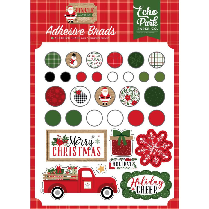 Брадси Echo Park Jingle All The Way 25/Pkg + 6Chipboard