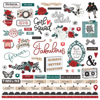 Наліпки PhotoPlay Friendship Through The Years Cardstock Stickers Elements 30*30см