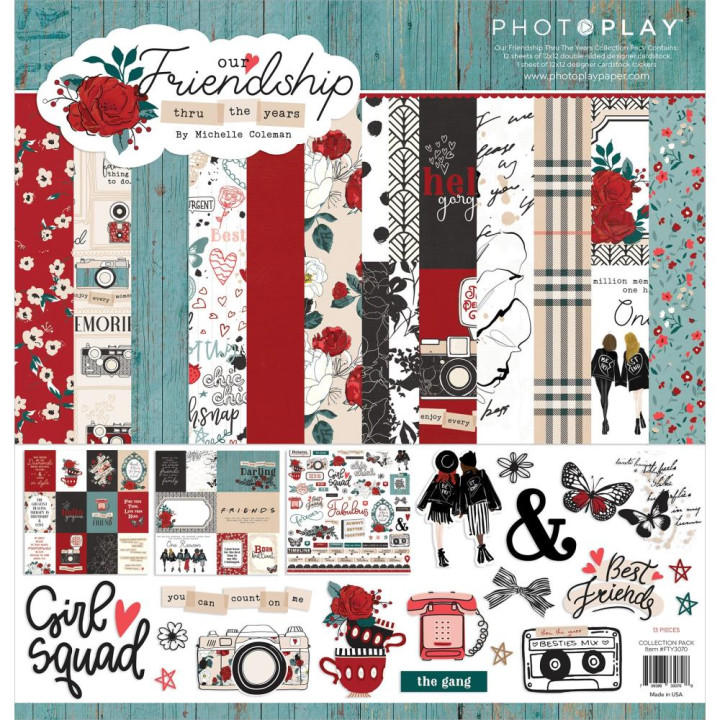 Набір паперу 30*30см PhotoPlay Friendship Through The Years 12/Pkg
