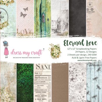 Набір паперу 30*30см Dress My Craft Eternal Love 24/Pkg