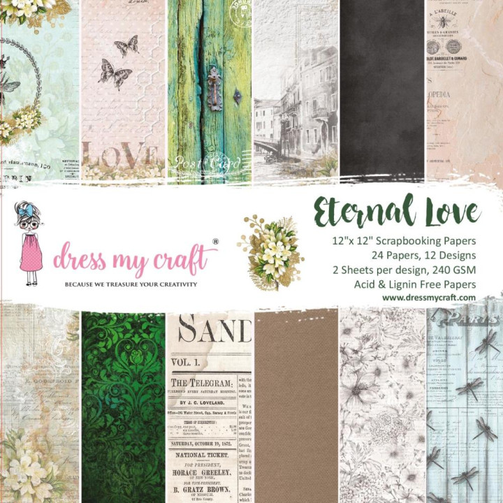 Набір паперу 30*30см Dress My Craft Eternal Love 24/Pkg
