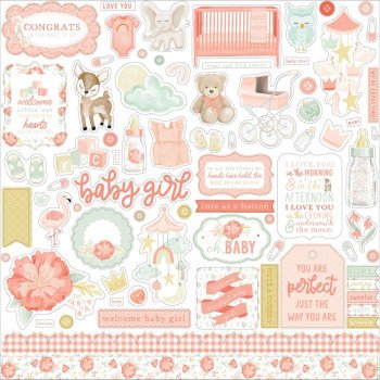 Наліпки Echo Park It's A Girl Cardstock Stickers Elements 30*30см