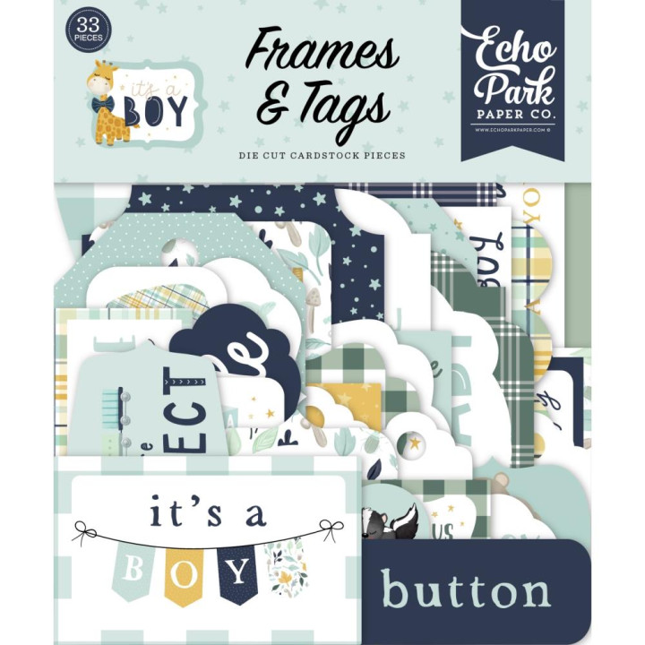Висічки Echo Park Frames & Tags It's A Boy 33/Pkg