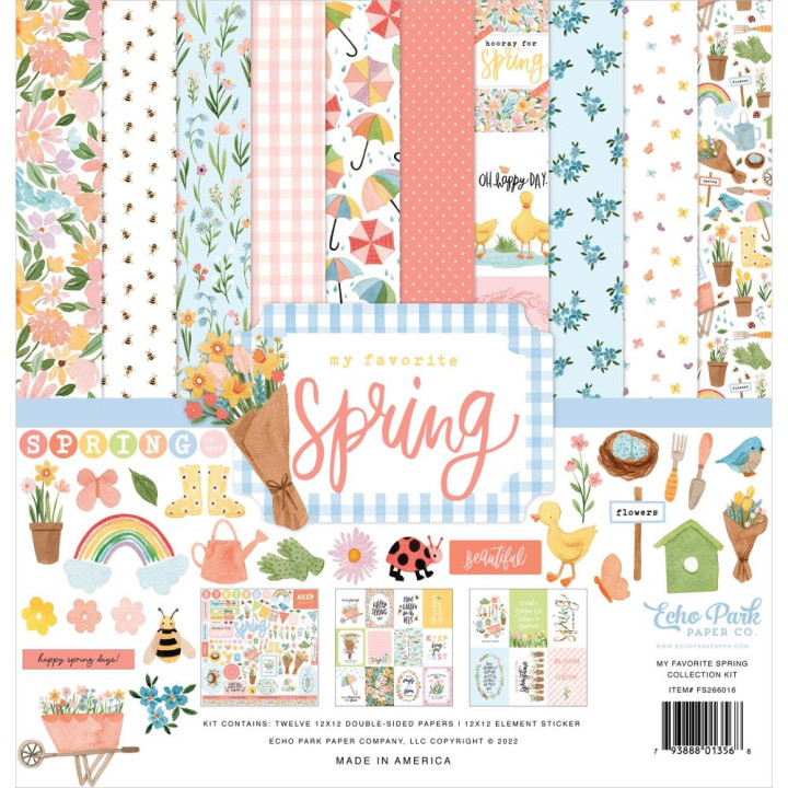 Набір паперу 30*30см Echo Park My Favorite Spring 12/Pkg