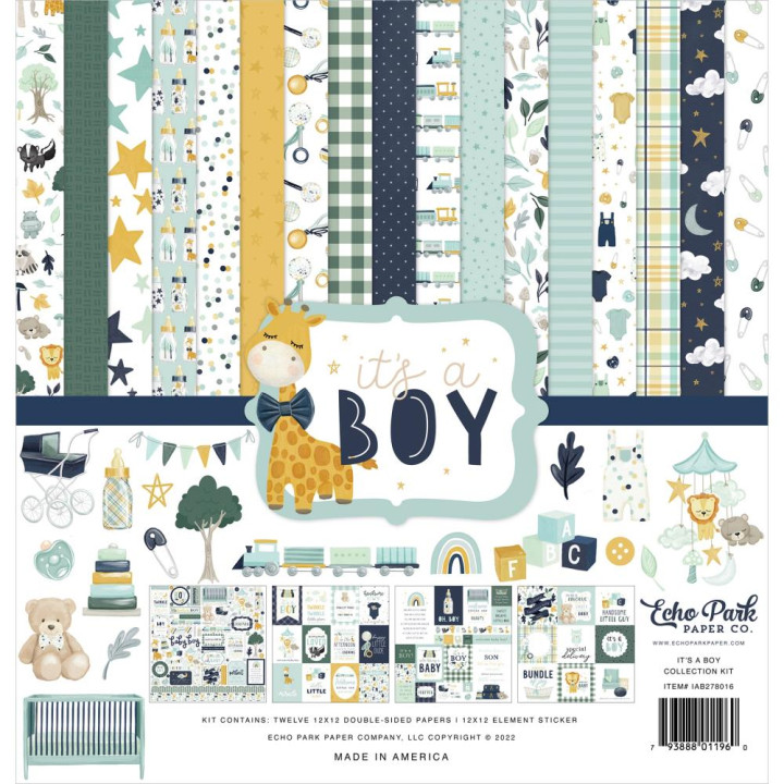 Набір паперу 30*30см Echo Park It's A Boy 12/Pkg