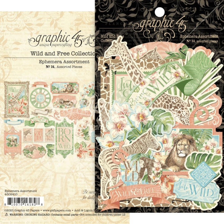 Висічки Graphic 45 Wild & Free 34/Pkg