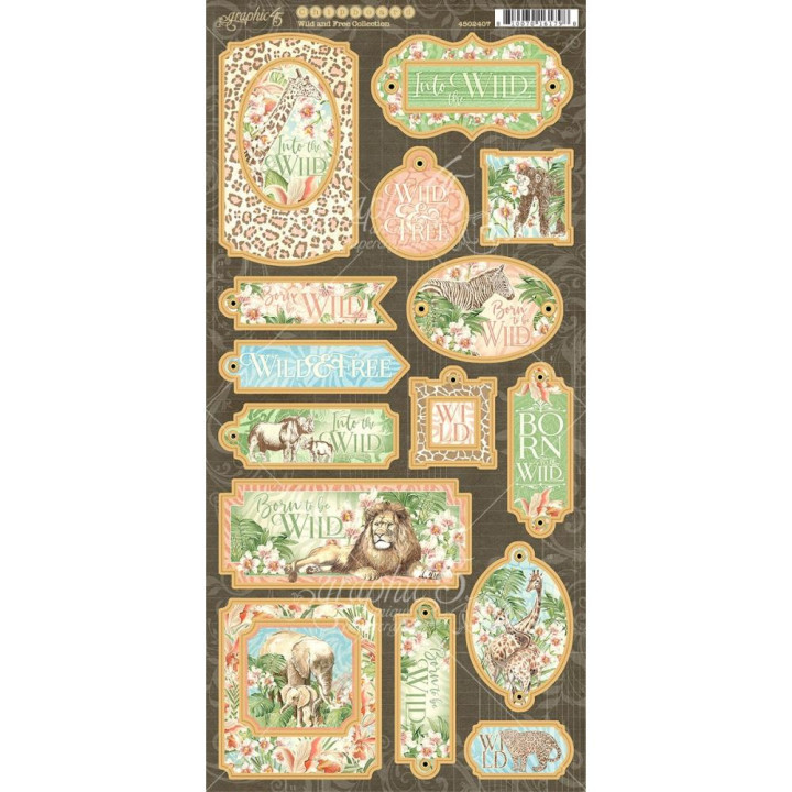  Чіпборд Graphic 45 Wild & Free Chipboard Die-Cuts 15*33см
