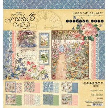 Набір паперу 20*20см Graphic 45 Cottage Life 24/Pkg