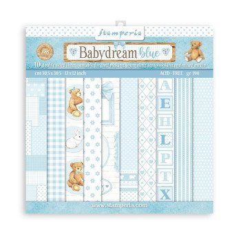Набір паперу 30*30см Stamperia Baby Dream Blue, Day Dream 10/Pkg