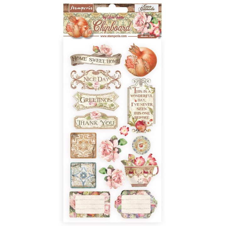 Чіпборд Stamperia Elements, Casa Granada 15*30см