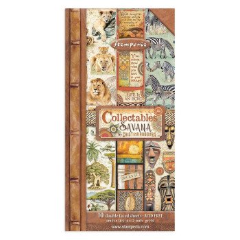Набір паперу 15*30см Stamperia Collectables Savana 10/Pkg